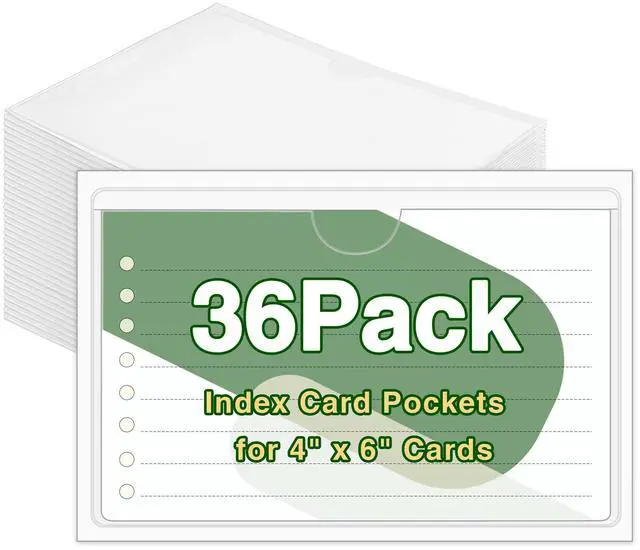 Main image of 36 Pack Adhesive Index Card Holders, Clear 4 x 6 Label Pockets