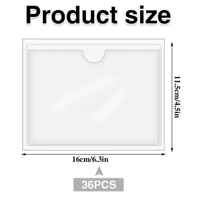 Alt view image 2 of 7 - 36 Pack Adhesive Index Card Holders, Clear 4 x 6 Label Pockets