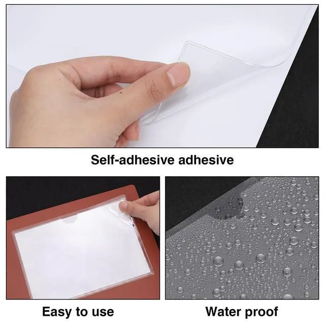 Alt view image 3 of 7 - 36 Pack Adhesive Index Card Holders, Clear 4 x 6 Label Pockets