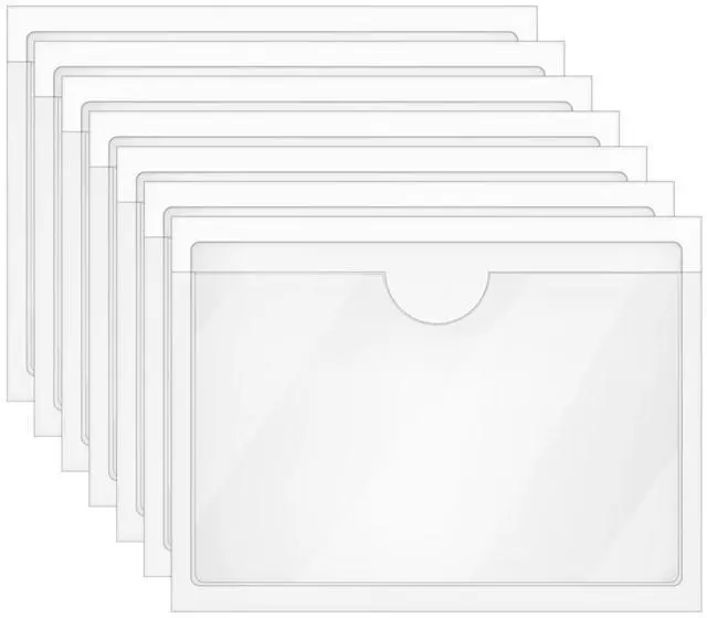 Main image of Tupalizy 10PCS Clear Adhesive Business Card Holder with Top Open Small Plastic Card Sleeves Pockets for Storage Bins Boxes Organizing Label Notebooks Name Tags Classroom Desk Planners,3.5x2.4 Inch
