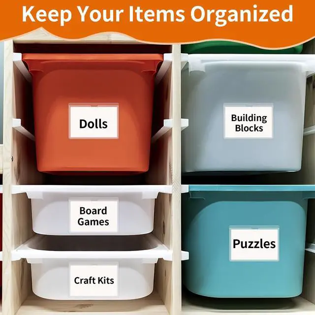 Alt view image 6 of 7 - 44 Pcs Storage Bin Labels, 3×5 in Index Card Holder, Clear Adhesive Pockets