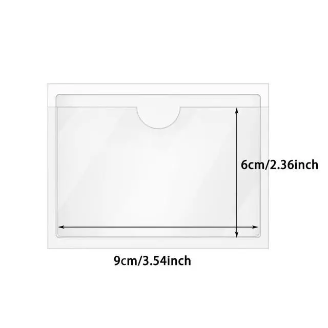 Alt view image 2 of 6 - Tupalizy 10PCS Clear Adhesive Business Card Holder with Top Open Small Plastic Card Sleeves Pockets for Storage Bins Boxes Organizing Label Notebooks Name Tags Classroom Desk Planners,3.5x2.4 Inch
