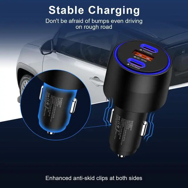 Alt view image 5 of 7 - Super Fast Type C Car Charger 3 Port for Samsung Galaxy S26 S25 Ultra A17