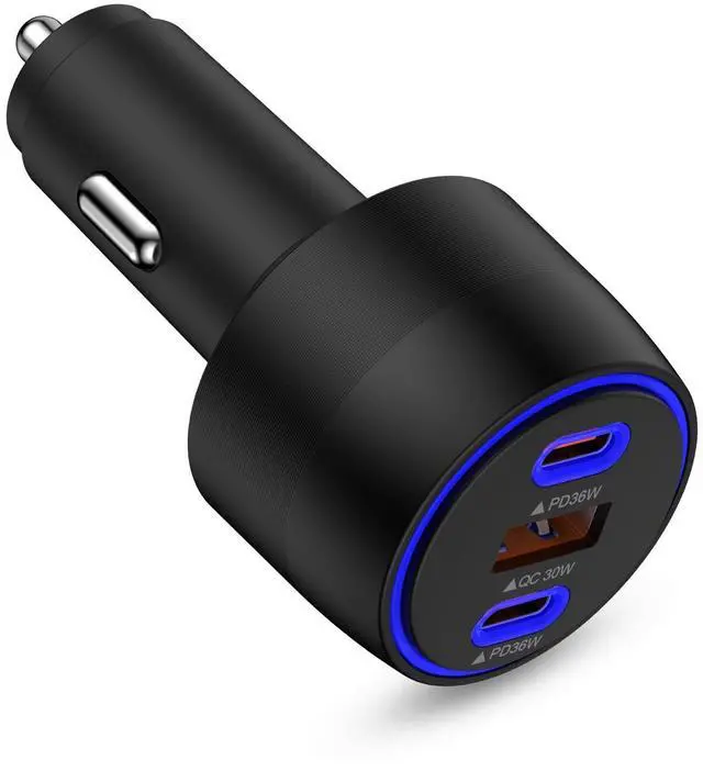 Main image of Super Fast Type C Car Charger 3 Port for Samsung Galaxy S26 S25 Ultra A17