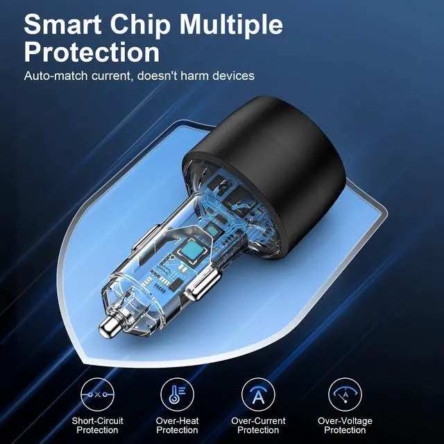 Alt view image 6 of 7 - Super Fast Type C Car Charger 3 Port for Samsung Galaxy S26 S25 Ultra A17