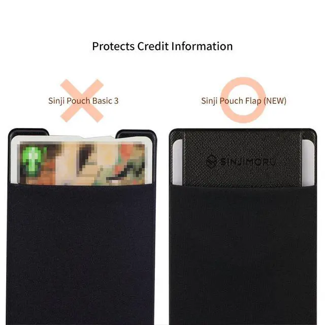 Alt view image 3 of 7 - Sinjimoru Card Holder for Back of Phone, Stick on Phone Wallet, Black