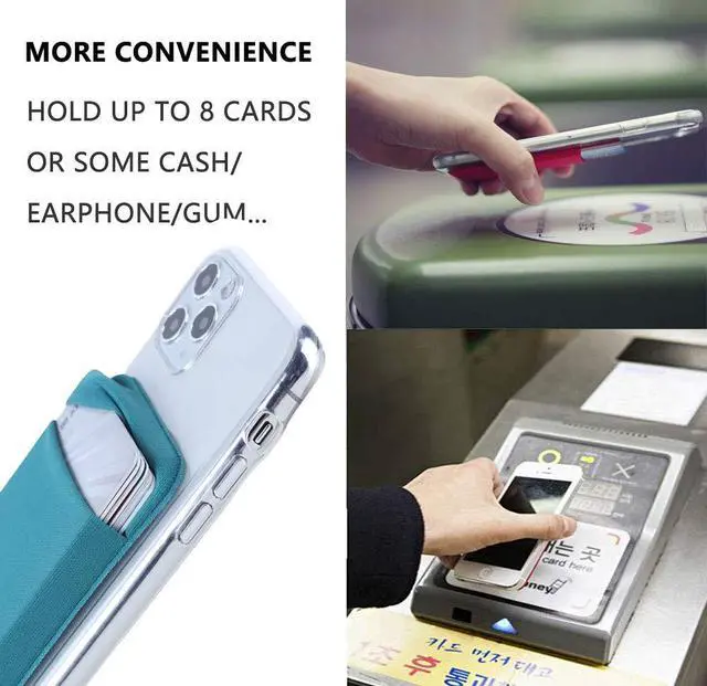 Alt view image 4 of 7 - Fulgamo Phone Wallet Stick on,Card Holder for Phone Case,Phone Card Holder
