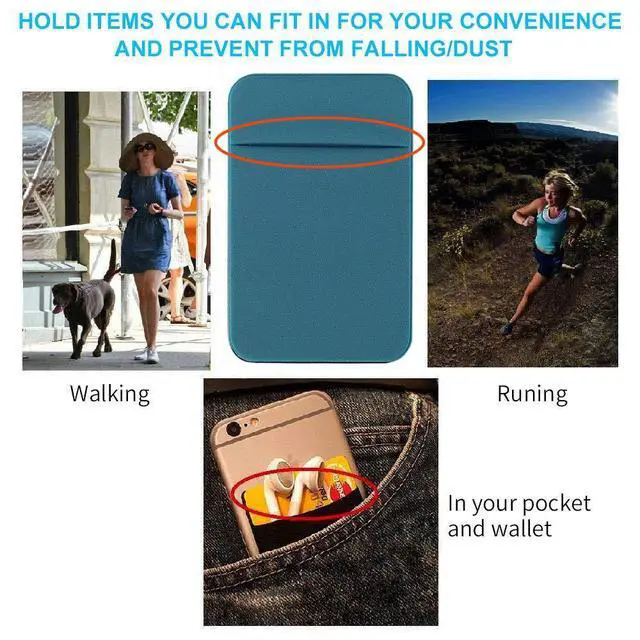 Alt view image 5 of 7 - Fulgamo Phone Wallet Stick on,Card Holder for Phone Case,Phone Card Holder