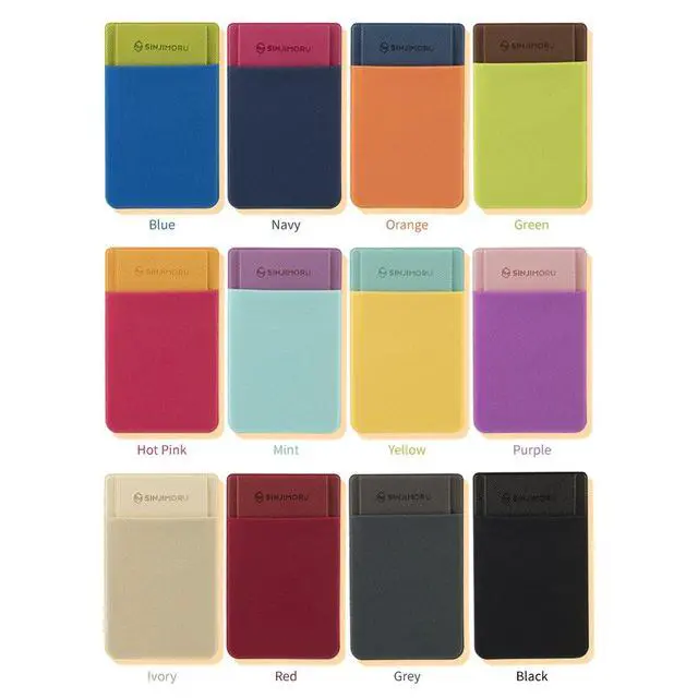 Alt view image 7 of 7 - Sinjimoru Card Holder for Back of Phone, Stick on Phone Wallet, Black