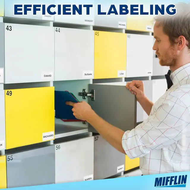 Alt view image 4 of 7 - Mifflin-USA - Index Card Holder - 2x3.5, 30 Pack - Clear Self-Adhesive Pockets - Label Holders for Organizing Storage Bins & Containers - Plastic Sleeves for Protecting Cards & Labels