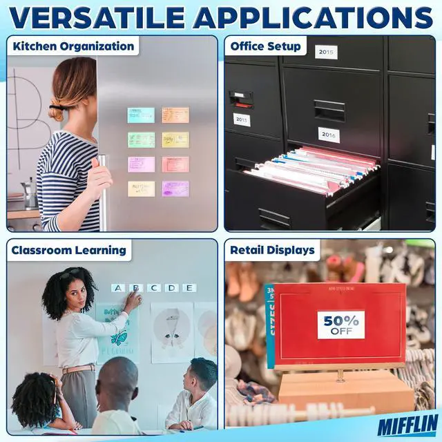 Alt view image 7 of 7 - Mifflin-USA - Index Card Holder - 2x3.5, 30 Pack - Clear Self-Adhesive Pockets - Label Holders for Organizing Storage Bins & Containers - Plastic Sleeves for Protecting Cards & Labels