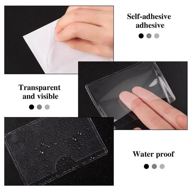 Alt view image 4 of 7 - 36 Pack Clear Adhesive Label Holders, 2 x 3 Inch Index Card Pockets