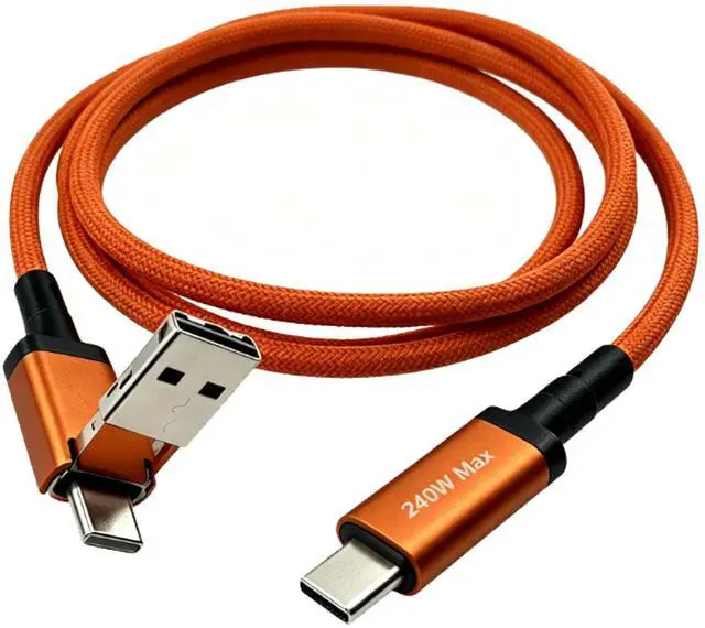 Main image of ZLMC 2 in 1 USB A to USB C, USB C to USB C Data Cable 240W Fast Charging