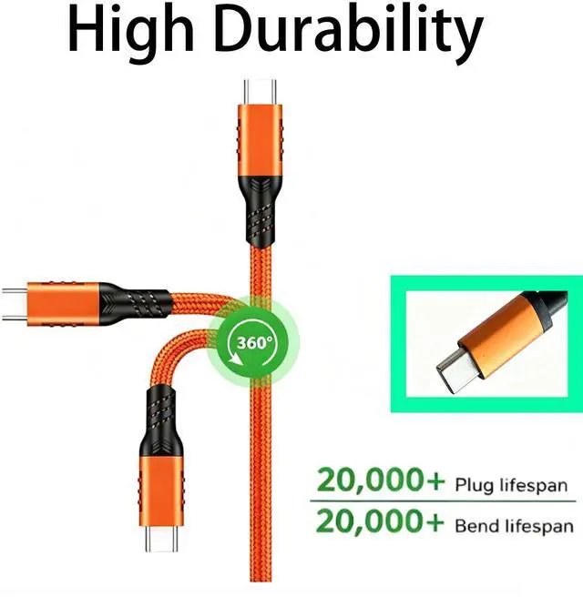 Alt view image 5 of 7 - ZLMC 2 in 1 USB A to USB C, USB C to USB C Data Cable 240W Fast Charging