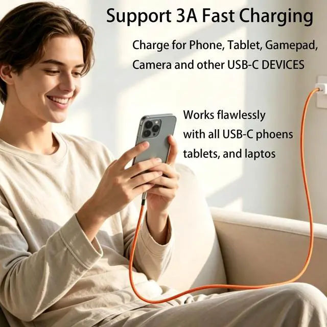 Alt view image 6 of 7 - ZLMC 2 in 1 USB A to USB C, USB C to USB C Data Cable 240W Fast Charging