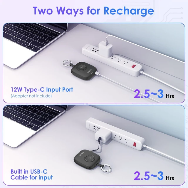 Alt view image 5 of 7 - Small Portable Charger 5000mAh,iWatch Wireless Charger Mini Power Bank with Built-in Cable,Travel Keychain Charger for Apple Watch 11/10/9/8/Ultra/7/6/Se/5/4,iPhone 17/16/15/14/13/12,Android Phone