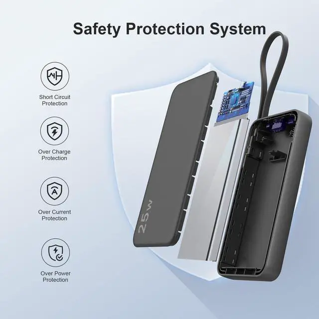 Alt view image 3 of 6 - NOBIS Portable Charger 10000mAh 25W Power Bank