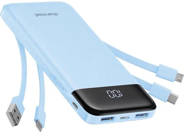 Main image of charmast Power Bank Portable Charger with Reinforced Built-in 4 Cables