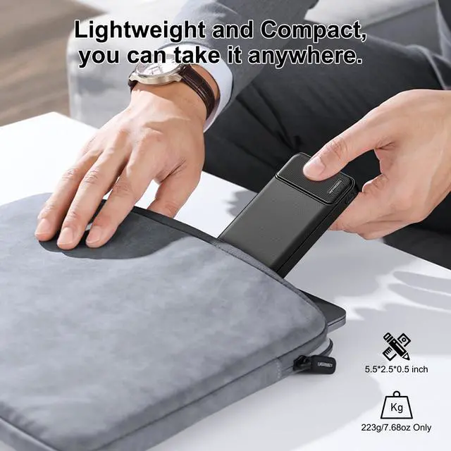 Alt view image 4 of 7 - AsperX 10000mAh Slim Portable Charger, USB C Battery Pack Power Bank