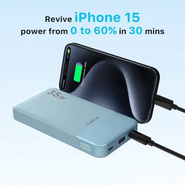 Alt view image 2 of 7 - JUOVI Portable Charger 35W 10000mAh Power Bank
