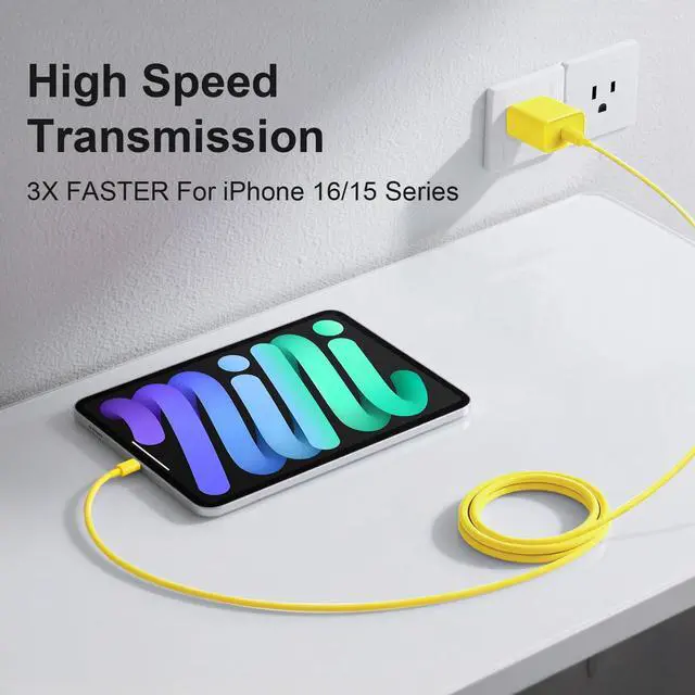 Alt view image 6 of 7 - iPhone 17 16 Charger Fast Charging 6FT 20W 2Pack USB C Charger Block