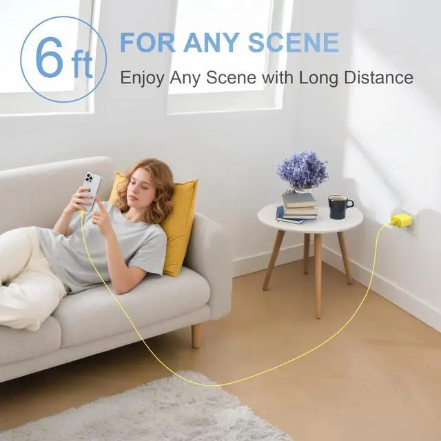 Alt view image 5 of 7 - iPhone 17 16 Charger Fast Charging 6FT 20W 2Pack USB C Charger Block