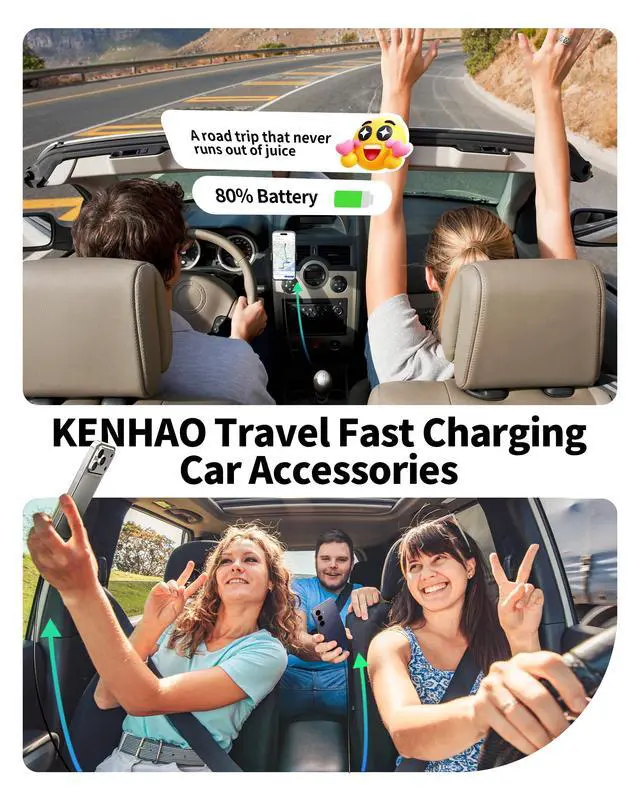 Alt view image 7 of 7 - Car Charger USB C, 3 Port 67W Dual USB-C & USB-A Car Phone Charger Adapter
