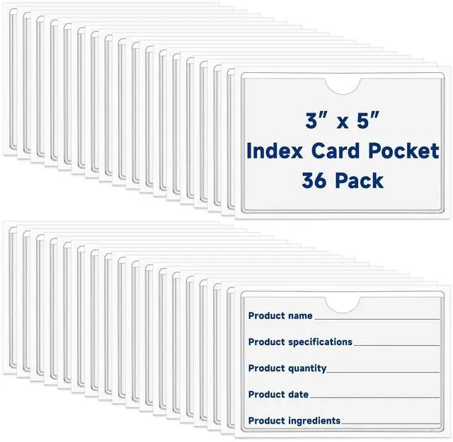 Main image of Mauproy 3" x 5" Adhesive Index Card Pockets, 36Pcs