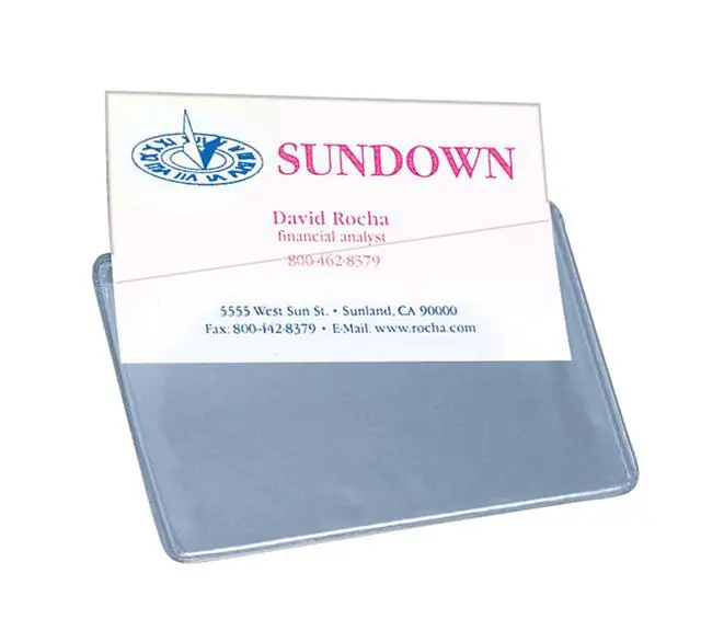 Alt view image 7 of 7 - Avery Clear Self-Adhesive Business Card Holders, Top Load, Holds 3.5" x 2" Cards, Pack of 10 (73720)