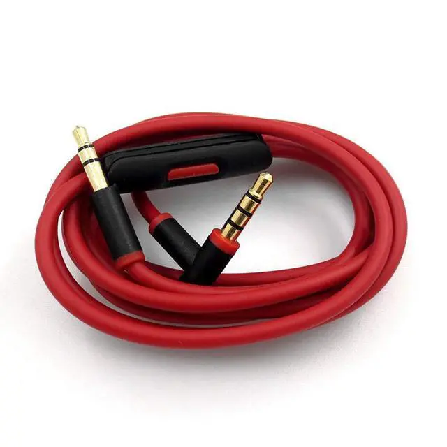 Alt view image 6 of 6 - cipher Replacement Audio Cable Cord Wire,Compatible with Beats Headphones Studio Solo Pro Detox Mixr Executive Pill with in Line Mic and Control (Black Red)