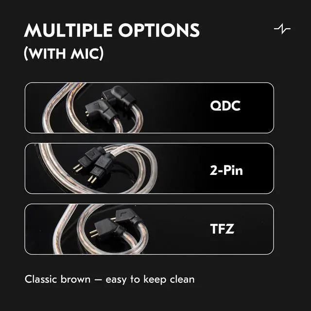 Alt view image 6 of 7 - KZ ZS10 Pro IEM Cable, Type-C USB C Earbuds Cable, CCZ C02 OFC in Ear Monitor Headphones Cords for ZS12 PRO X, ZSN PRO X, EDX PRO, ZAR, ZA12, Castor, ZAS, PRX, CCA CRA (QDC-Pins with Mic, Brown, 1.2m)