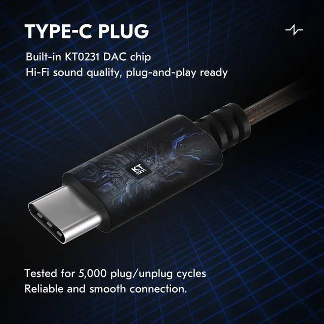 Alt view image 3 of 7 - KZ ZS10 Pro IEM Cable, Type-C USB C Earbuds Cable, CCZ C02 OFC in Ear Monitor Headphones Cords for ZS12 PRO X, ZSN PRO X, EDX PRO, ZAR, ZA12, Castor, ZAS, PRX, CCA CRA (QDC-Pins with Mic, Brown, 1.2m)