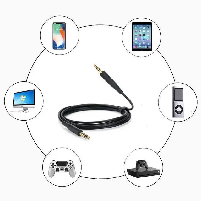 Alt view image 3 of 5 - Cypher.V Replacement Aux Cable Cord Wire, 3.5mm to 2.5mm for Bose NC700 QuietComfort QC25 QC35 QC35II QC45 Headphones (No Mic) (Black)