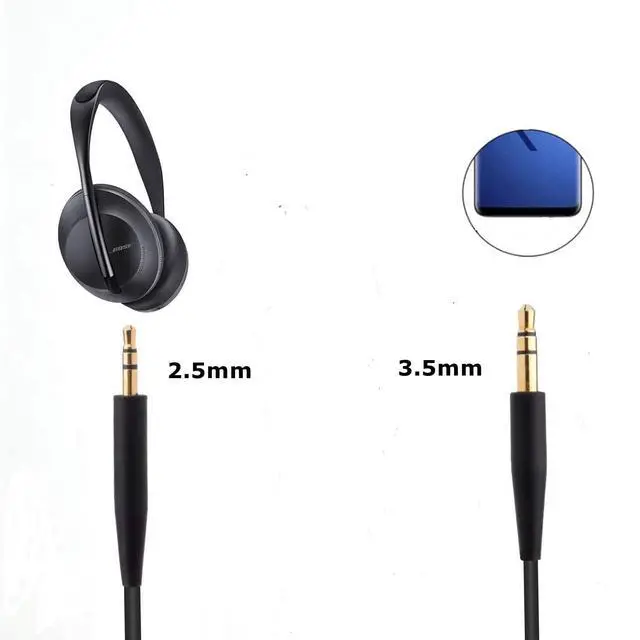 Alt view image 4 of 5 - Cypher.V Replacement Aux Cable Cord Wire, 3.5mm to 2.5mm for Bose NC700 QuietComfort QC25 QC35 QC35II QC45 Headphones (No Mic) (Black)