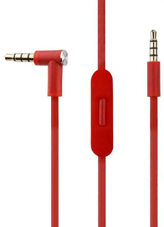Main image of EARLA TEC Replacement Audio Cable Cord Wire with in line Microphone and Control for Beats by Dr Dre Headphones Solo Studio Pro Detox Wireless Mixr Executive Pill (red)