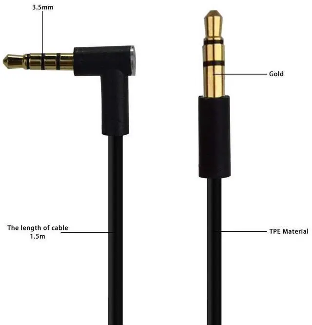 Alt view image 2 of 6 - EARLA TEC Replacement Audio Cable Cord Wire with in line Microphone and Control for Beats by Dr Dre Headphones Solo Studio Pro Detox Wireless Mixr Executive Pill(Black)