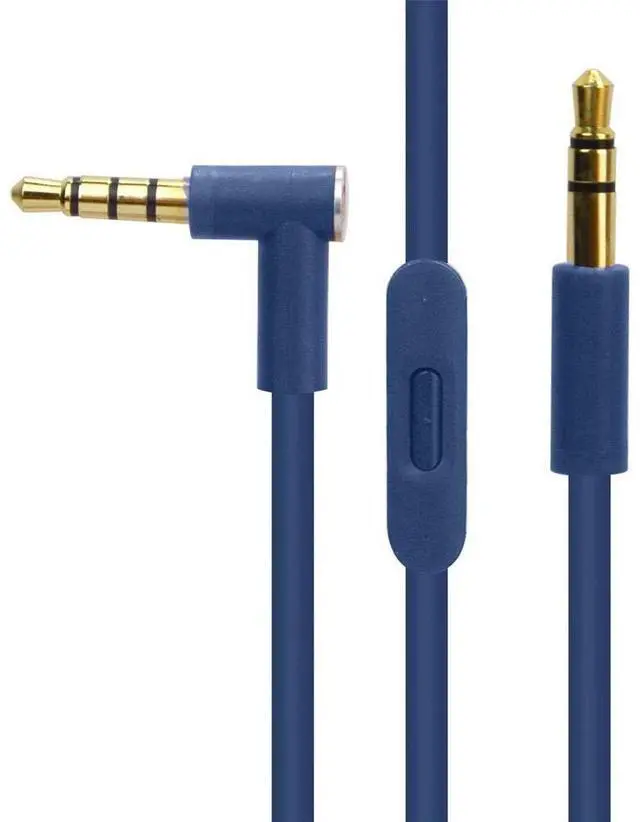 Main image of EARLA TEC Replacement Audio Cable Cord Wire with in line Microphone and Control for Beats by Dr Dre Headphones Solo Studio Pro Detox Wireless Mixr Executive Pill (Dark Blue)