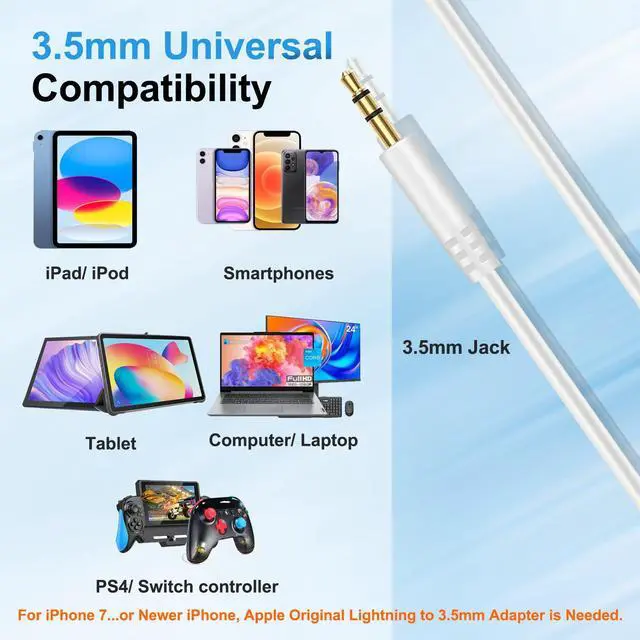 Alt view image 3 of 7 - Beats Headphone Replacement Audio Cable Cord Aux 3.5mm to 3.5mm Wire-No Mic