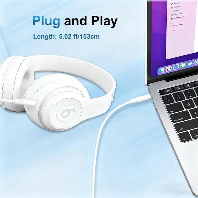 Alt view image 6 of 7 - Beats Headphone Replacement Audio Cable Cord Aux 3.5mm to 3.5mm Wire-No Mic