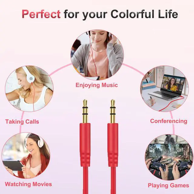 Alt view image 7 of 7 - Replacement Audio Cable Cord for Beats Headphone 3.5mm to 3.5mm Wire-No Mic