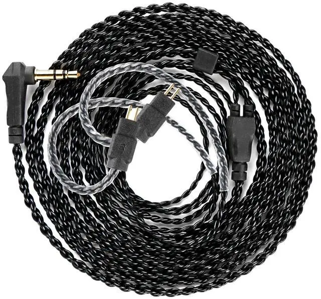 Main image of EZ EAR 2M 2pin IEM Cable,2-Meter Long Earbud Cords with Silver-Plated Headphone Extension Cable Compatible with Moondrop CHU II,for Truthear Hexa/Zero/Pure,KZ ZST/ZST-X/AS10 (Black, 2PIN 3.5MM)