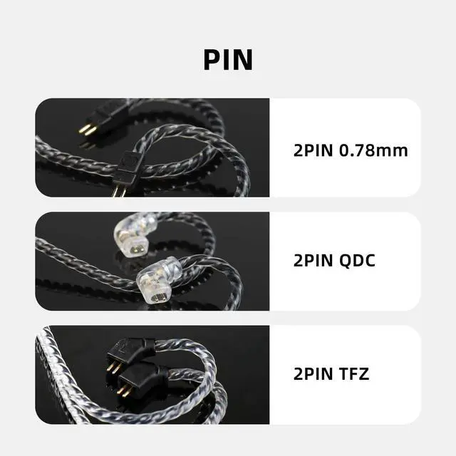 Alt view image 2 of 7 - 2M 2pin IEM Cable,2-Meter Long Earbud Cords with Silver-Plated Headphone Extension Cable Compatible with Moondrop CHU II,for Truthear Hexa/Zero/Pure,KZ ZST/ZST-X/AS10 (Black, 2PIN 3.5MM with Mic)