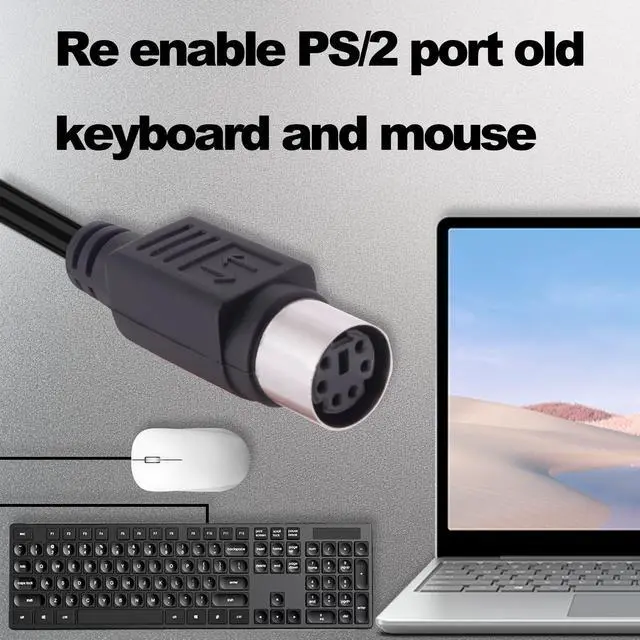 Alt view image 6 of 7 - YARCHONN USB to PS/2 Converter Adapter Keyboard Cable 18cm