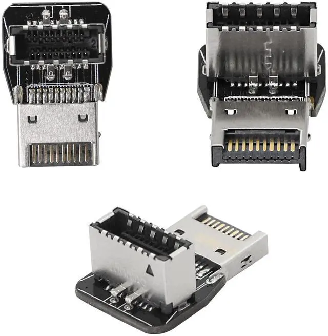Alt view image 6 of 7 - CERRXIAN 90 Degree USB Type E Adapter, Up Angle USB 3.2 Type E Male to Female Front Panel Internal Connector Adapter High Speed 10Gbps for USB C Header Motherboard(Up/A)