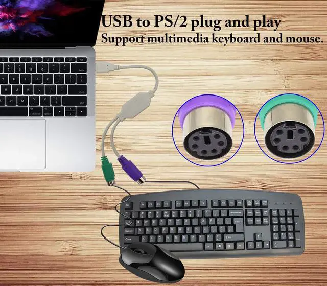 Alt view image 5 of 6 - zdyCGTime 12Inch White PS/2 to USB Adapter Keyboard Mouse Converter Cable,USB Male to Dual PS2 Female Y Splitter Cable,Support Win98/ME/2000/XP/7/8/8.1,etc.(30cm/1Pack)