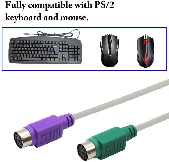 Alt view image 4 of 6 - zdyCGTime 12Inch White PS/2 to USB Adapter Keyboard Mouse Converter Cable,USB Male to Dual PS2 Female Y Splitter Cable,Support Win98/ME/2000/XP/7/8/8.1,etc.(30cm/1Pack)