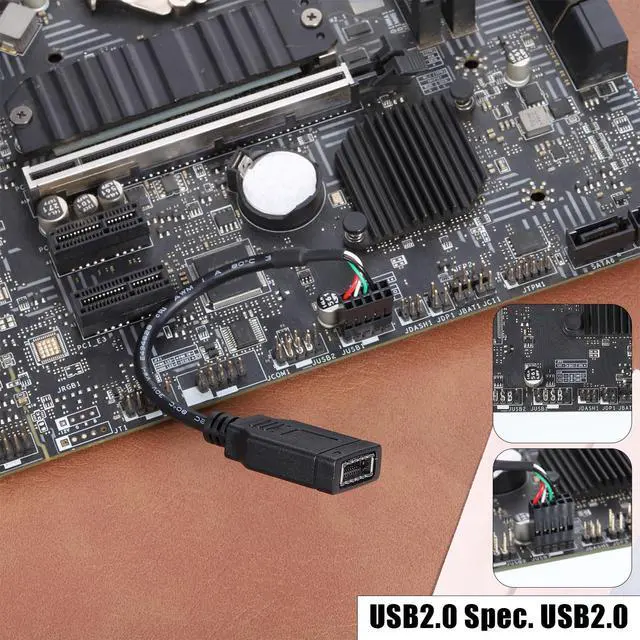 Alt view image 4 of 7 - Fyntave USB 2.0 to Type-E Motherboard Header Extension Cable, USB 2.0 9 Pin Female toUSB+USB 3.1 TypeE Motherboard Connector Adapter, USB3.2 Gen 1 Header USB-C Front Panel Adapter Cable for Computer