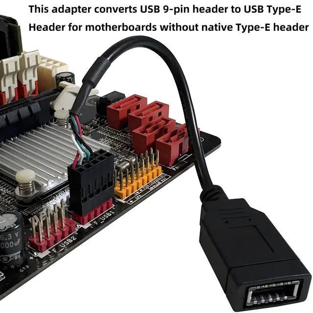 Alt view image 4 of 7 - PLSNCFSM Motherboard USB 2.0 to USB C 3.2 Gen 1 Header Adapter (Single-Head)