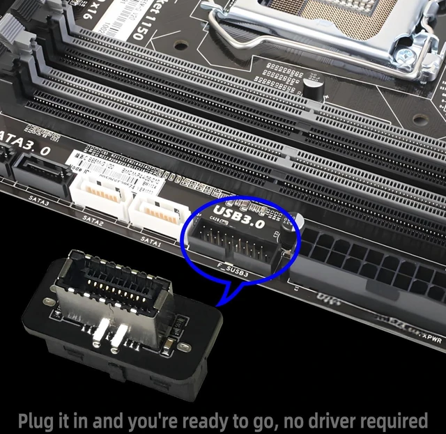 Alt view image 4 of 7 - Bejavr USB 3.2 Gen 1 to USB 3.2 Gen 2 Header Adapter Front Panel Connector Motherboard 19Pin USB 3.0 to Type-E/USB C