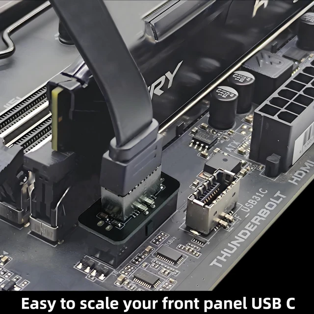 Alt view image 6 of 7 - Bejavr USB 3.2 Gen 1 to USB 3.2 Gen 2 Header Adapter Front Panel Connector Motherboard 19Pin USB 3.0 to Type-E/USB C